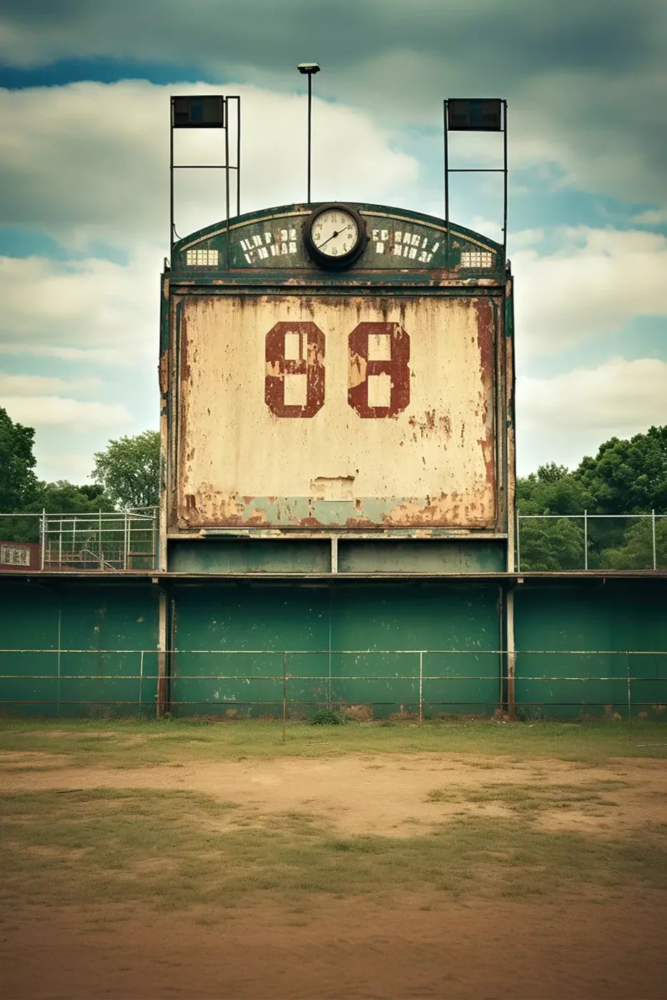 Sports Stadium Ball Field Vintage I 8’X12’ Ultracloth (96 X 144 Inch) Backdrop