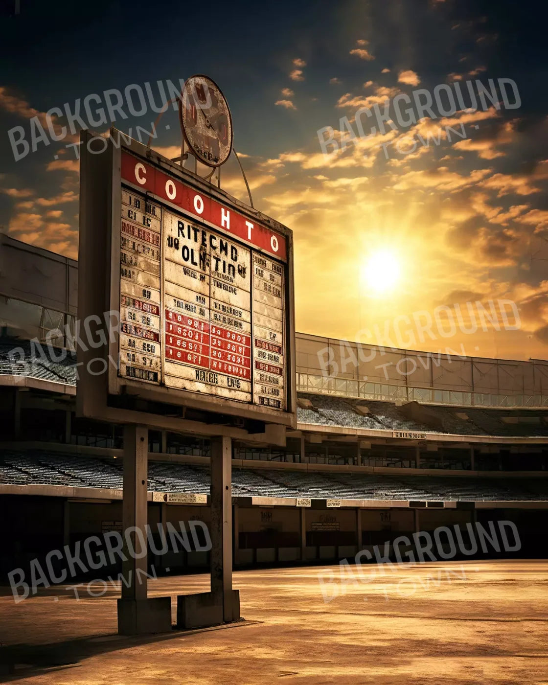 Sports Stadium Ball Field Vintage Ii 8’X10’ Fleece (96 X 120 Inch) Backdrop