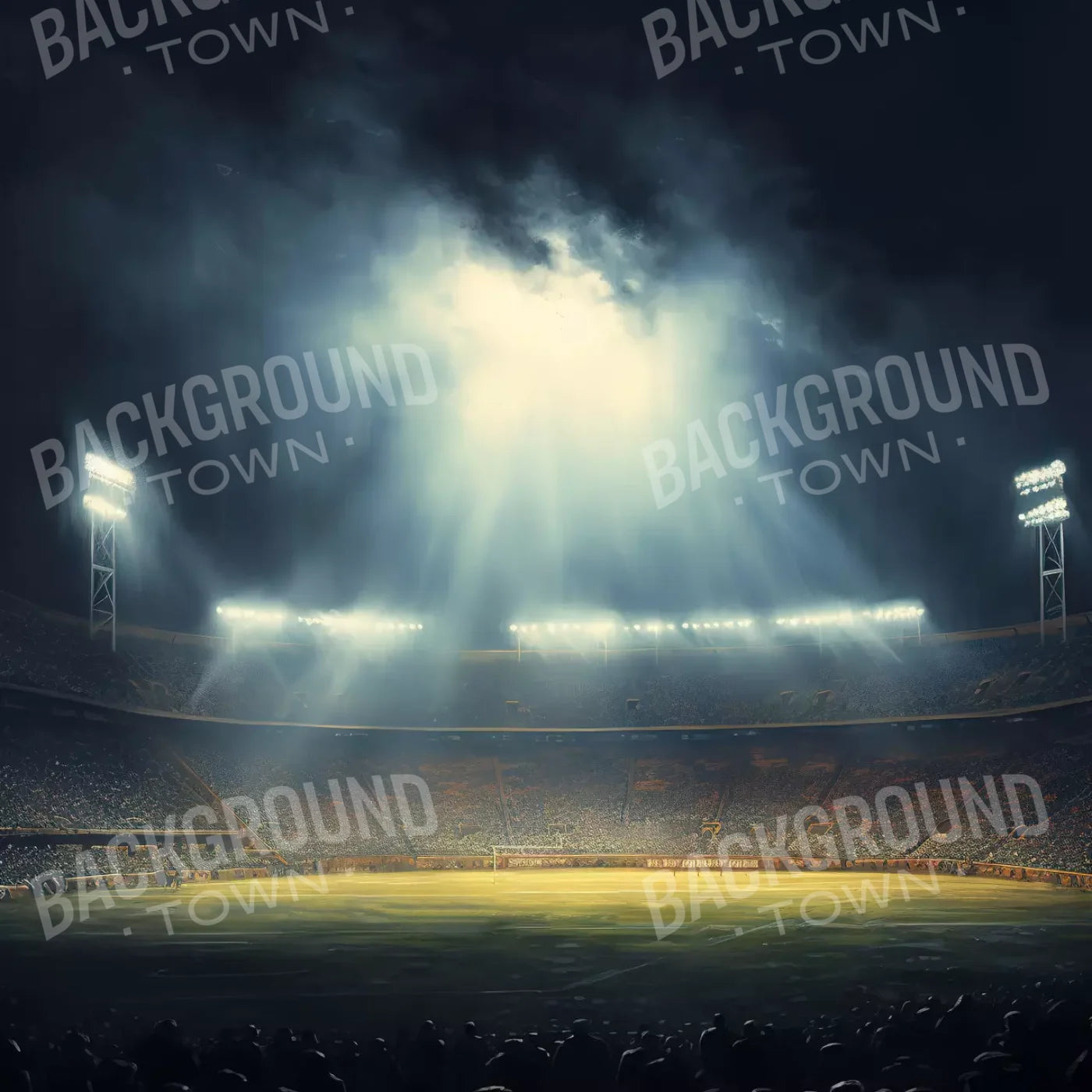 Sports Stadium Friday Night Lights I 10’X10’ Ultracloth (120 X Inch) Backdrop
