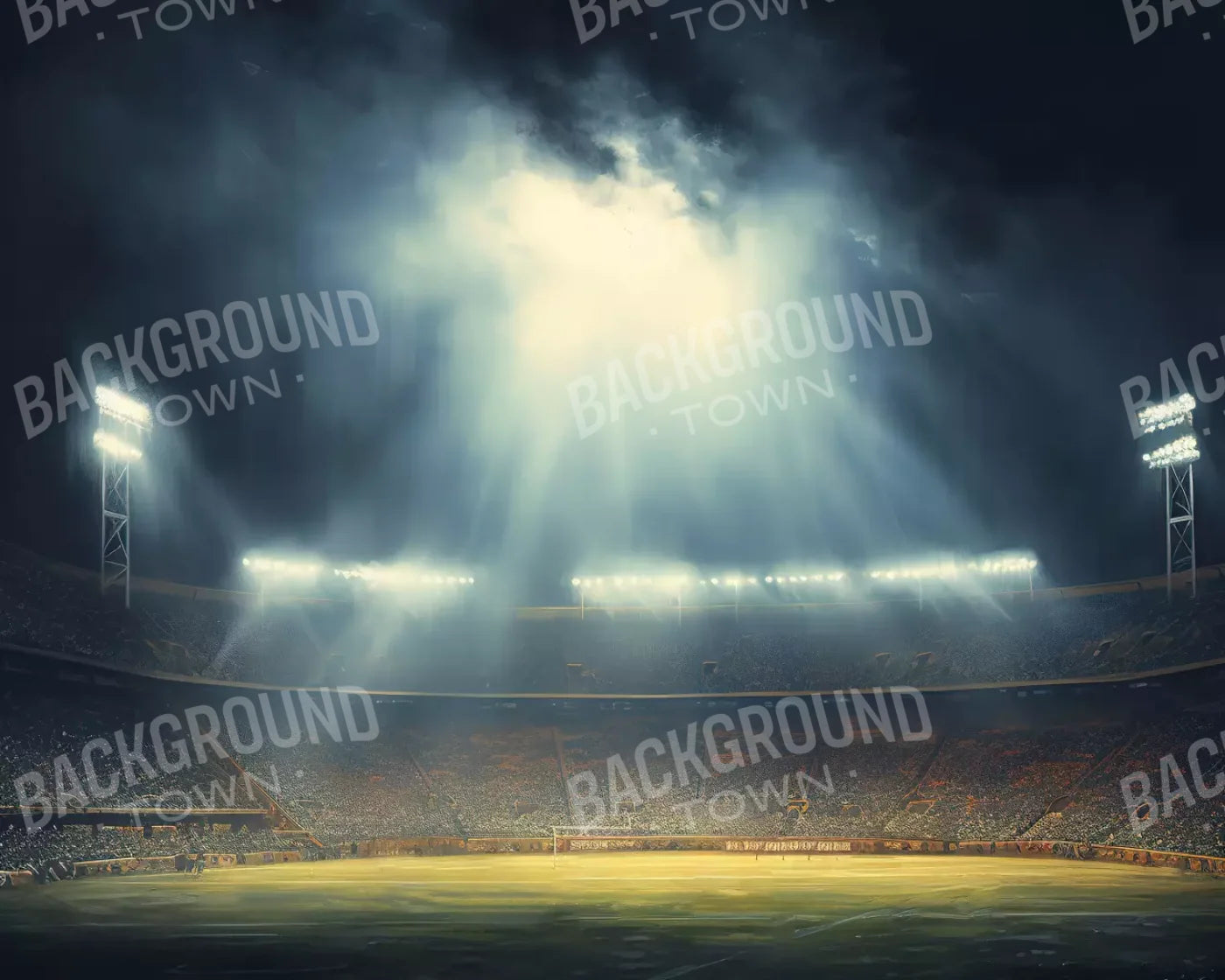 Sports Stadium Friday Night Lights I 10’X8’ Fleece (120 X 96 Inch) Backdrop