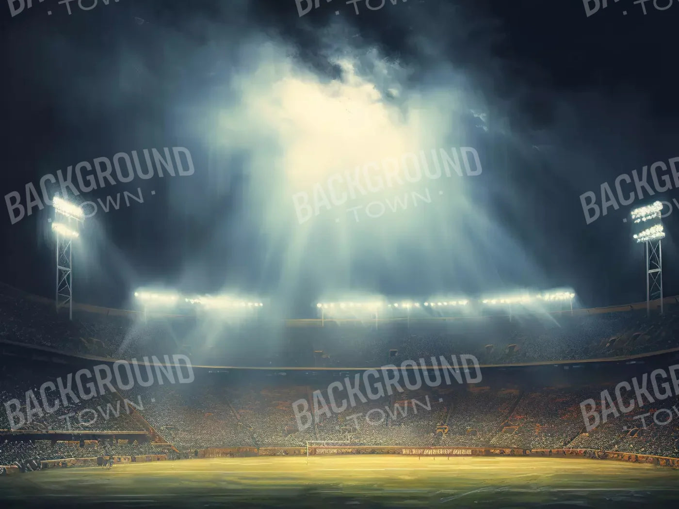 Sports Stadium Friday Night Lights I 6’8X5’ Fleece (80 X 60 Inch) Backdrop