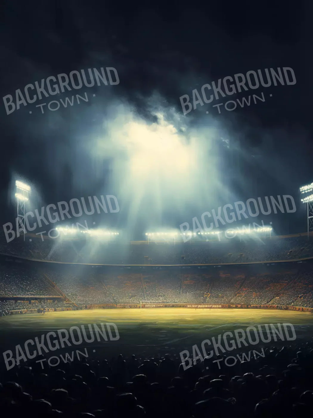Sports Stadium Friday Night Lights I 6’X8’ Fleece (72 X 96 Inch) Backdrop