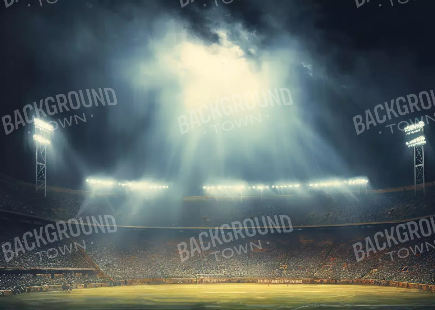 Sports Stadium Friday Night Lights I 7’X5’ Ultracloth (84 X 60 Inch) Backdrop