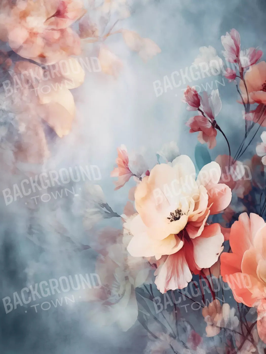Spring Floral V 6X8 Fleece ( 72 X 96 Inch ) Backdrop