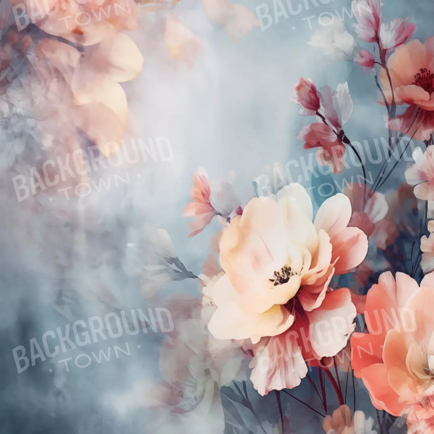 Spring Floral V 8X8 Fleece ( 96 X Inch ) Backdrop