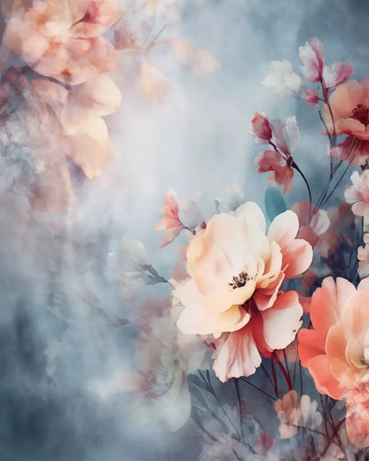 Spring Floral V 8X10 Fleece ( 96 X 120 Inch ) Backdrop