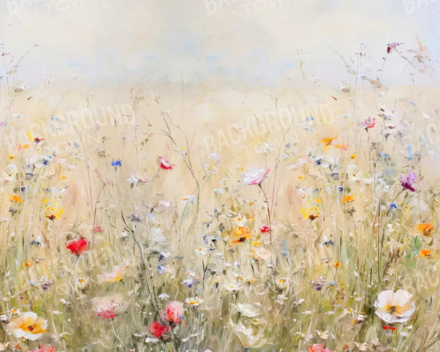 Spring Flower Field 10’x8’ Fleece (120 x 96 inch) Backdrop