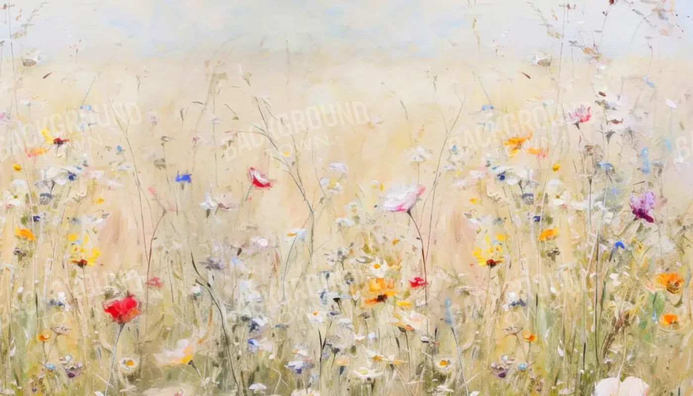 Spring Flower Field 14’x8’ UltraCloth (168 x 96 inch) Backdrop