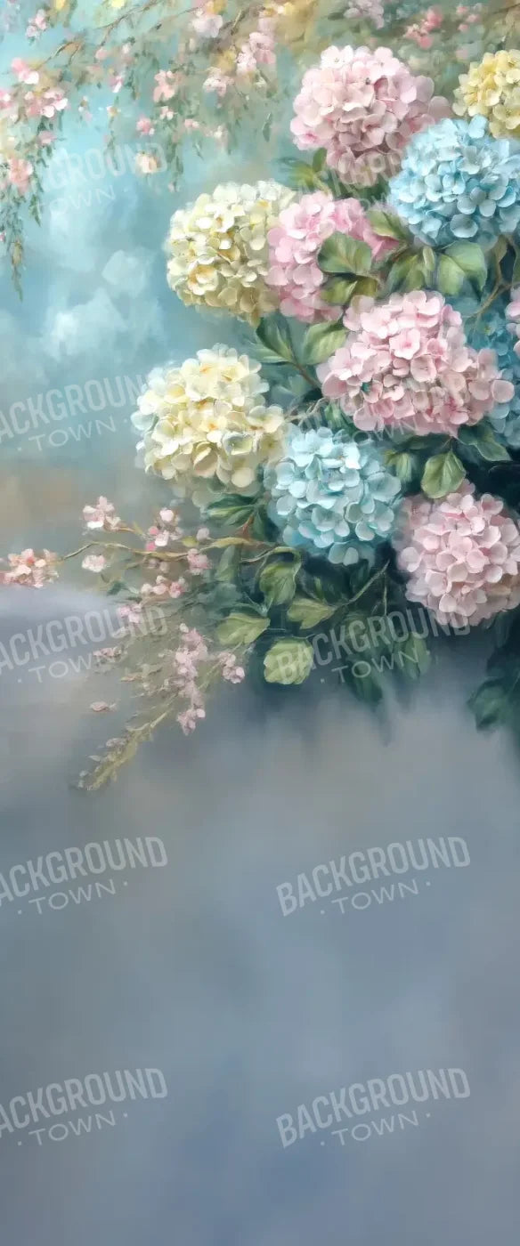 Spring Hydrangeas Fine Art Sweep 5’x12’ UltraCloth for Westcott X-Drop (60 x 144 inch) Backdrop