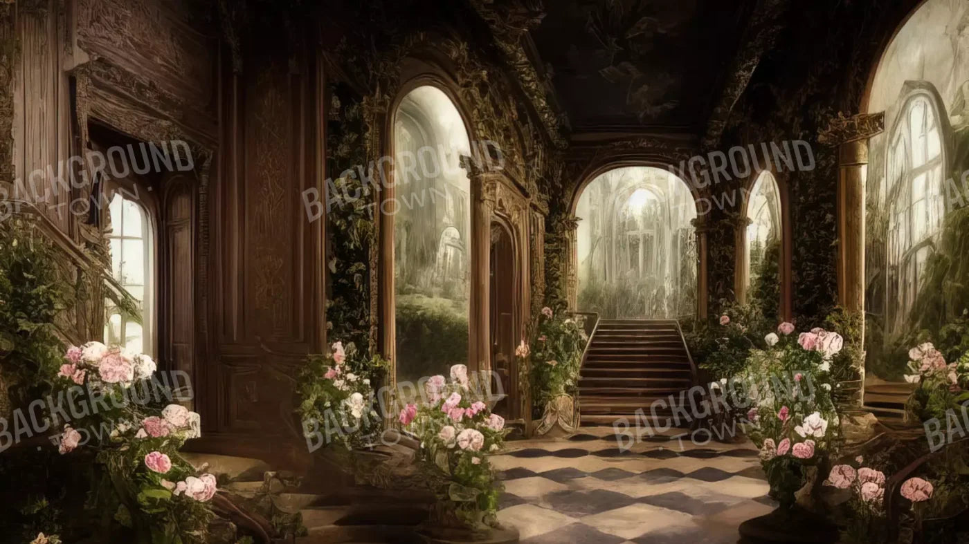 Springtime Court Manor 14’X8’ Ultracloth (168 X 96 Inch) Backdrop