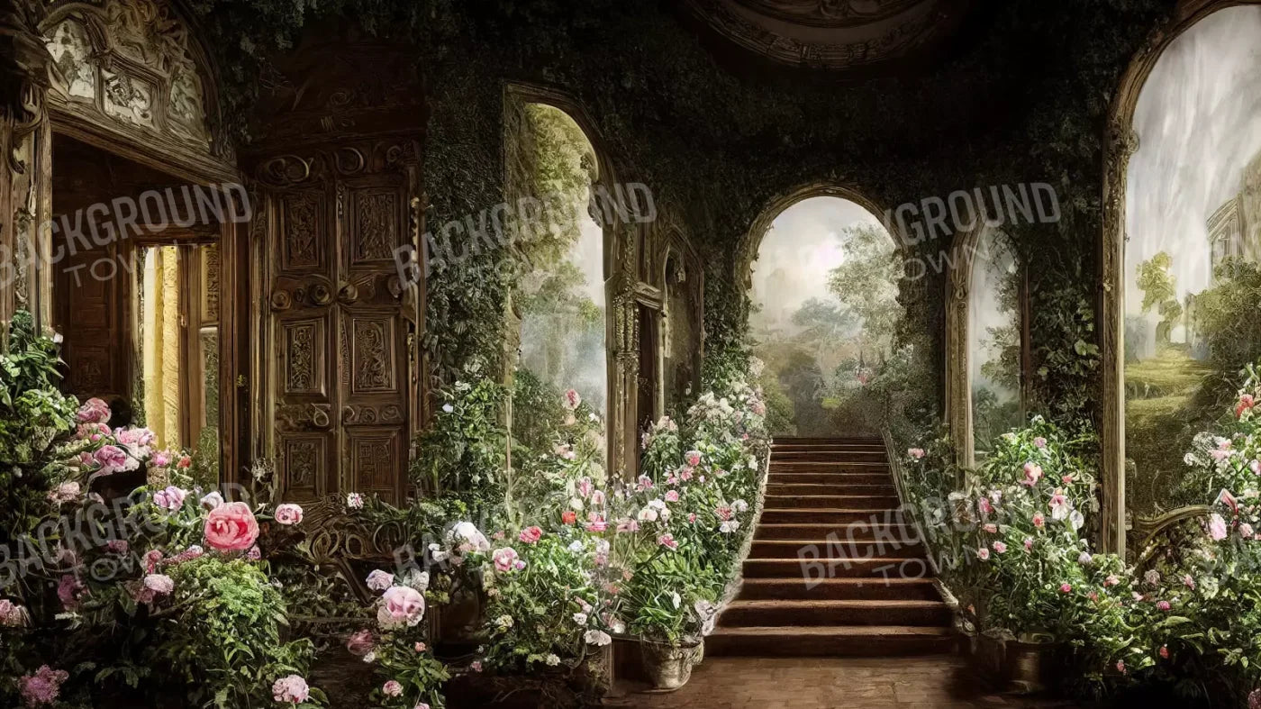 Springtime Court Manor L 14’X8’ Ultracloth (168 X 96 Inch) Backdrop