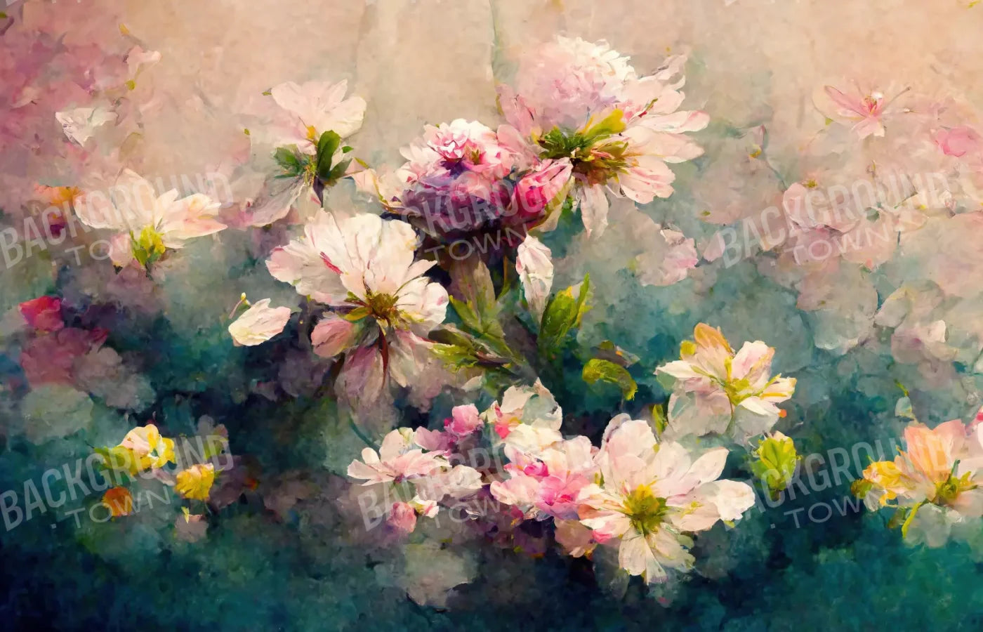 Springtime Florals 12’X8’ Ultracloth (144 X 96 Inch) Backdrop