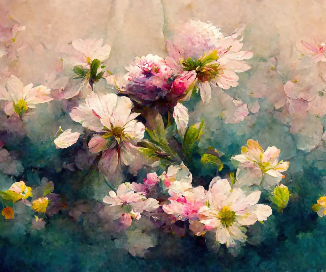 Springtime Florals 5’X4’2’ Fleece (60 X 50 Inch) Backdrop