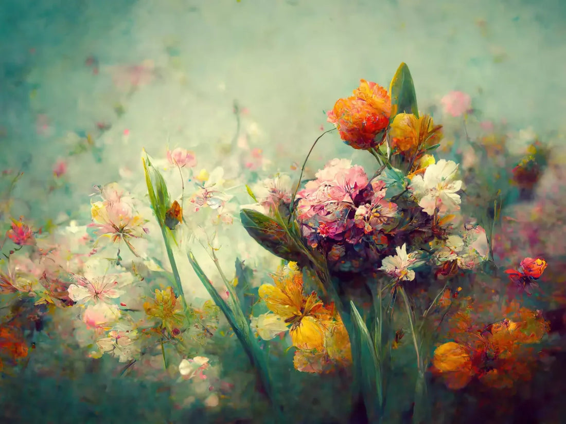 Springtime Floral L 6’8’X5’ Fleece (80 X 60 Inch) Backdrop