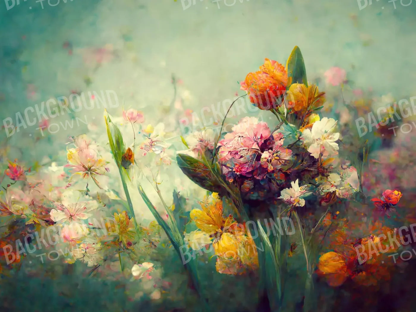 Springtime Floral L 7’X5’ Ultracloth (84 X 60 Inch) Backdrop