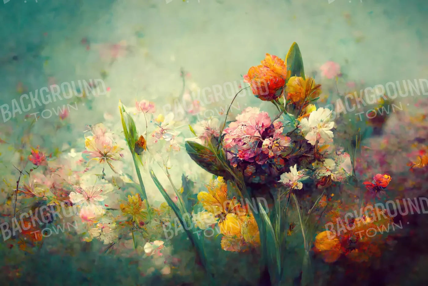 Springtime Floral L 8’X5’ Ultracloth (96 X 60 Inch) Backdrop