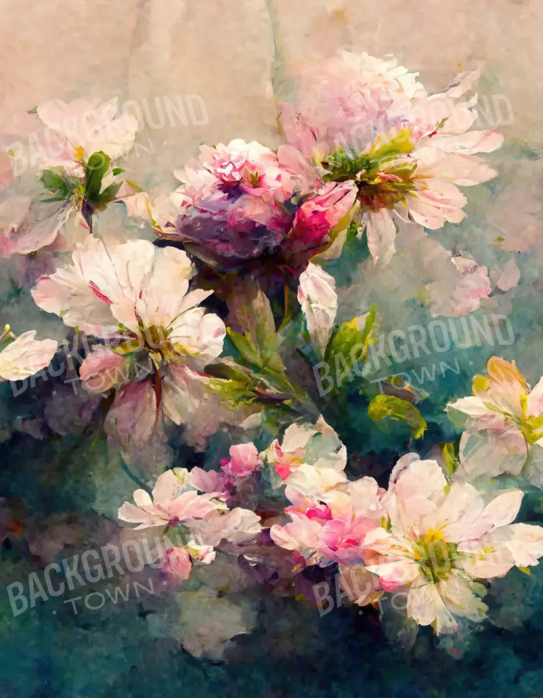 Springtime Florals 6’X8’ Fleece (72 X 96 Inch) Backdrop