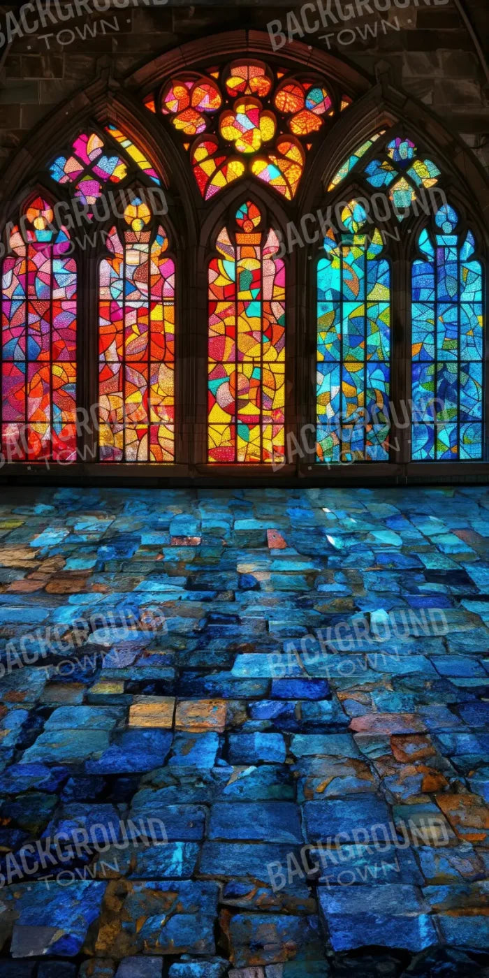 Stained Glass Window Sweep 10’x20’ UltraCloth (120 x 240 inch) Backdrop