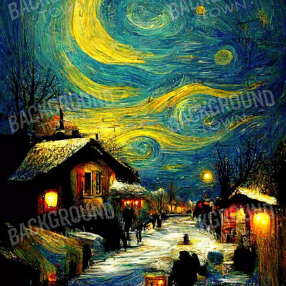 Starry Night Village 10’X10’ Ultracloth (120 X Inch) Backdrop
