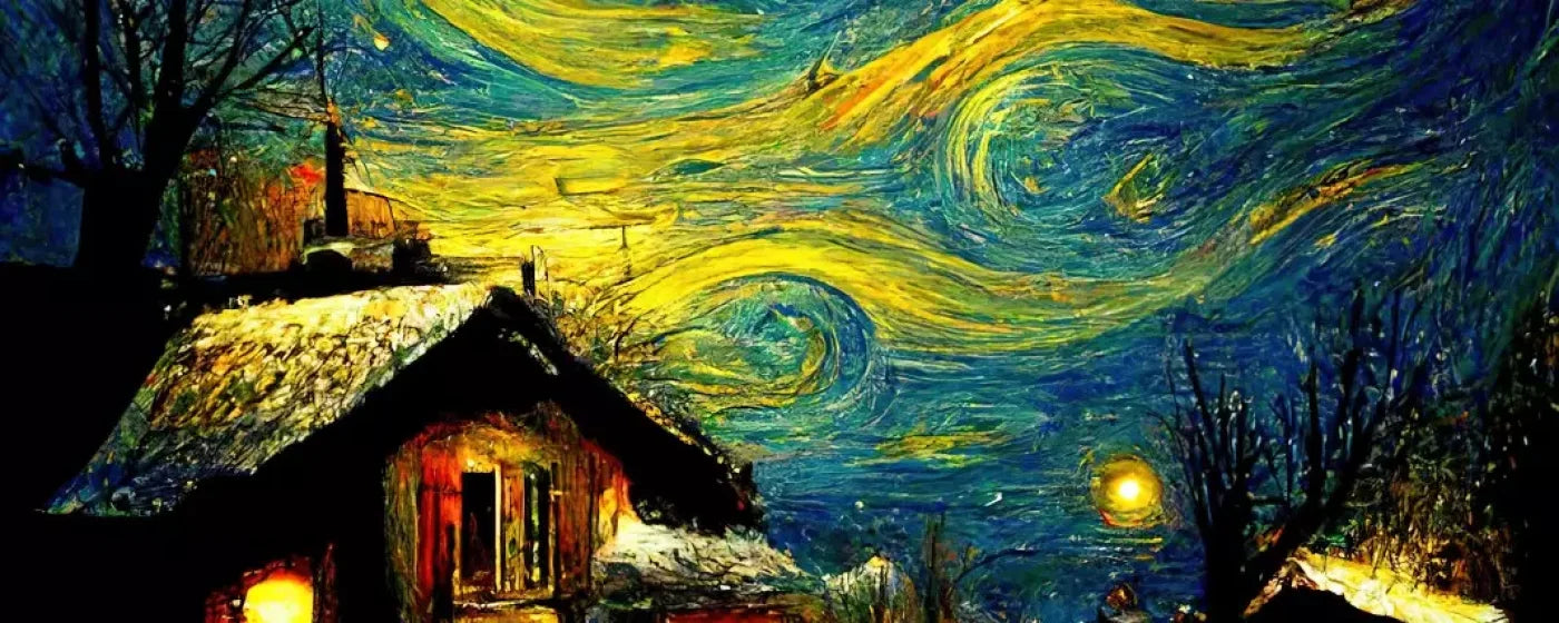 Starry Night Village 20’X8’ Ultracloth (240 X 96 Inch) Backdrop