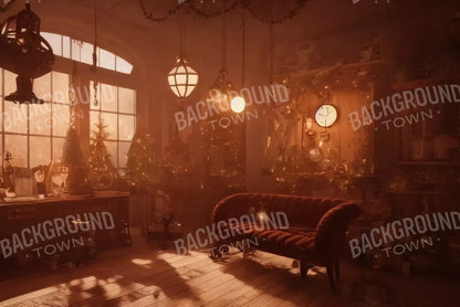 Steampunk Christmas 12’X8’ Ultracloth (144 X 96 Inch) Backdrop
