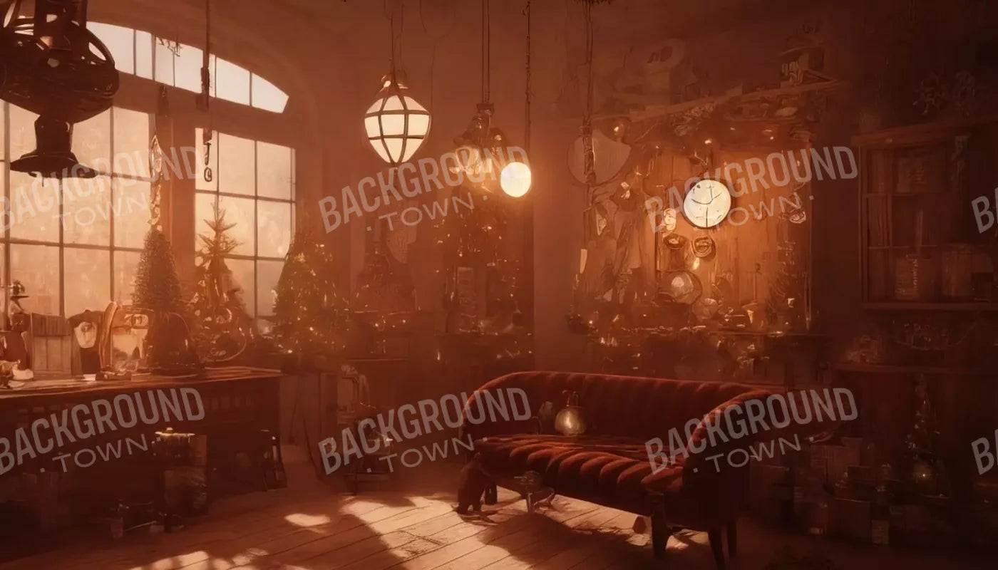 Steampunk Christmas 14’X8’ Ultracloth (168 X 96 Inch) Backdrop