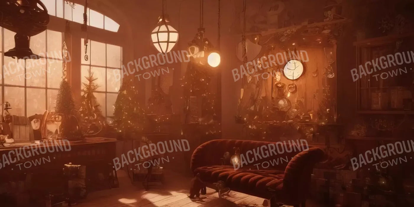 Steampunk Christmas 16’X8’ Ultracloth (192 X 96 Inch) Backdrop