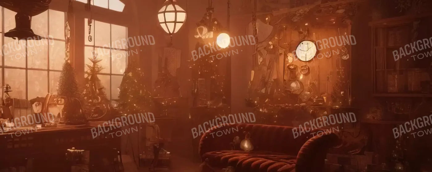 Steampunk Christmas 20’X8’ Ultracloth (240 X 96 Inch) Backdrop