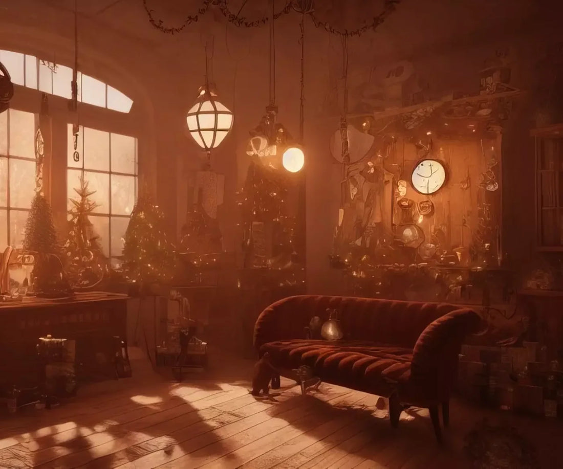 Steampunk Christmas 5’X4’2 Fleece (60 X 50 Inch) Backdrop