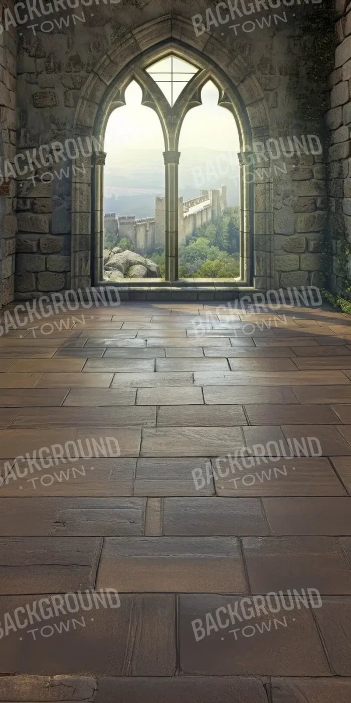 Stone Castle Room Window Sweep 8’x16’ UltraCloth (96 x 192 inch) Backdrop
