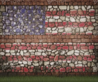American Flag painted on stone wall Backdrop for Photography
