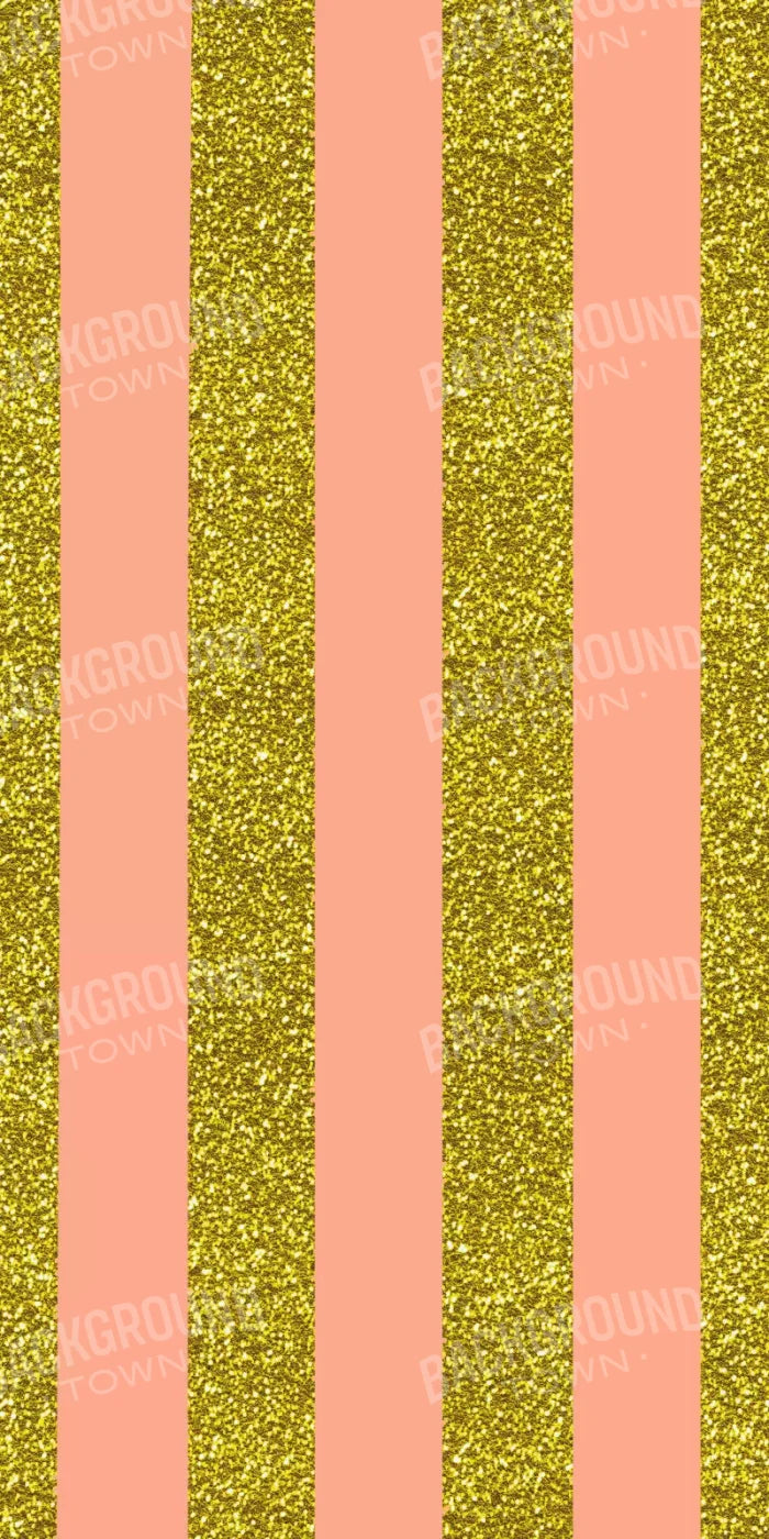 Stripes Coral Gold 10X20 Ultracloth ( 120 X 240 Inch ) Backdrop