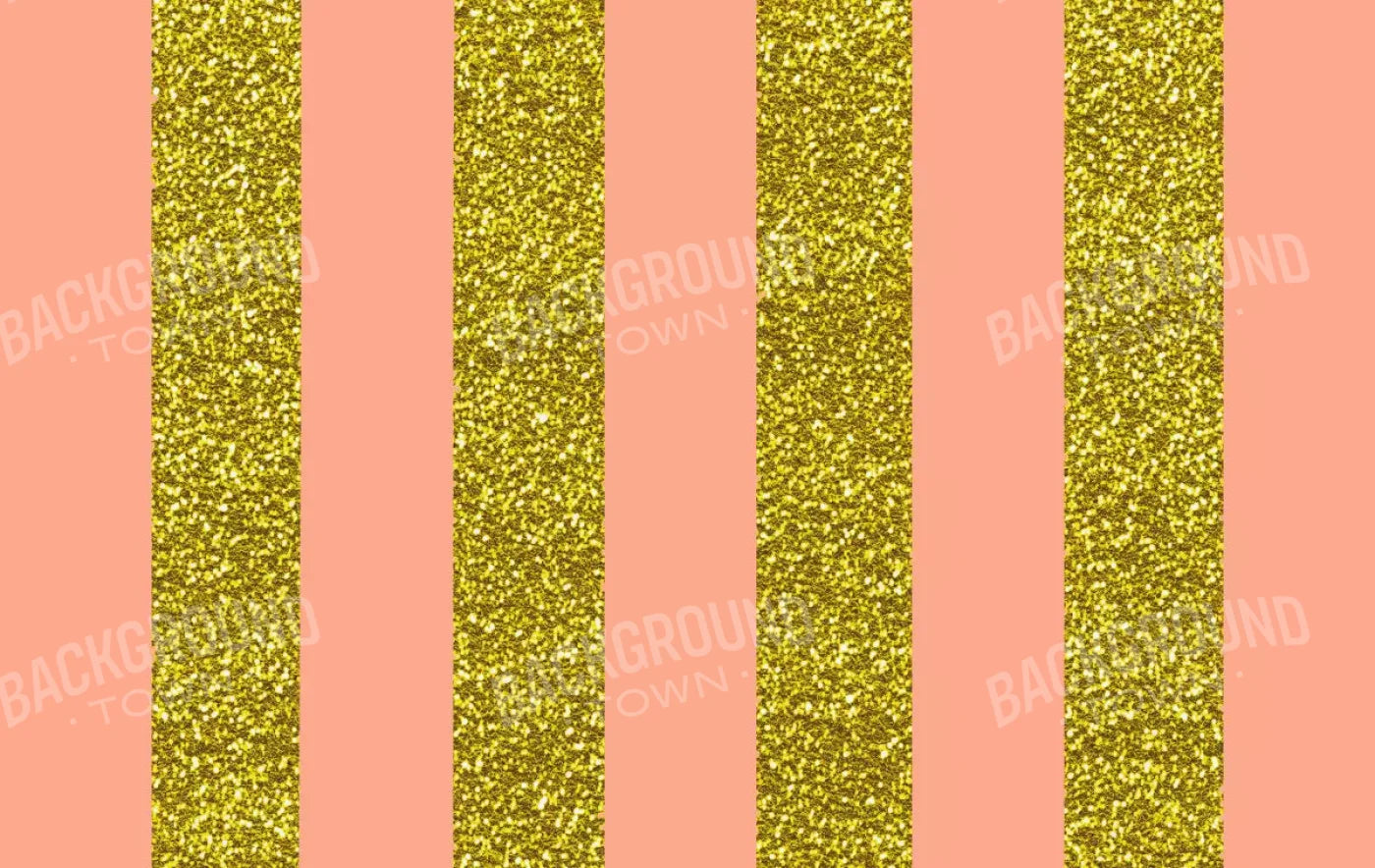 Stripes Coral Gold 16X10 Ultracloth ( 192 X 120 Inch ) Backdrop
