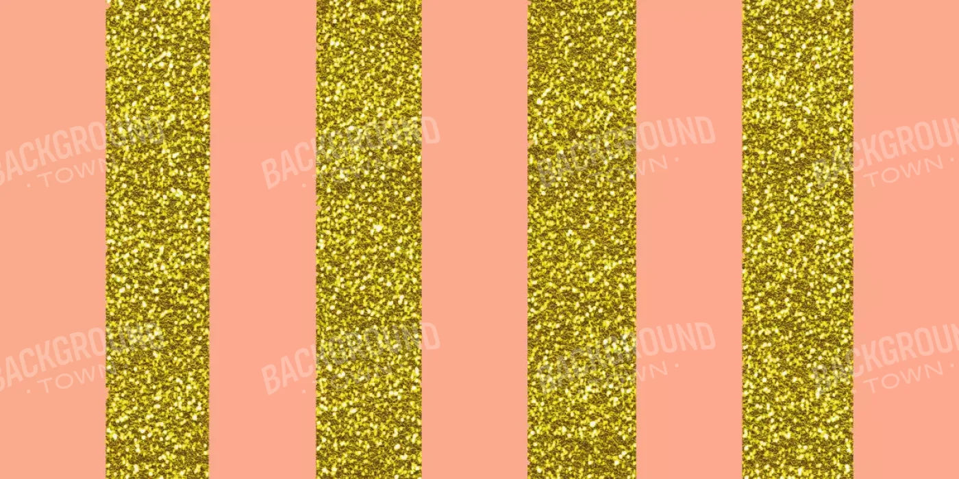 Stripes Coral Gold 20X10 Ultracloth ( 240 X 120 Inch ) Backdrop