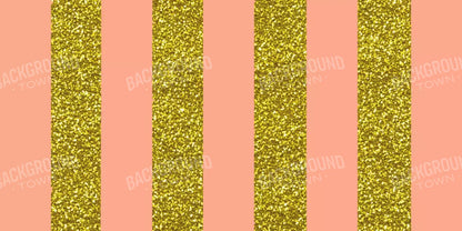 Stripes Coral Gold 20X10 Ultracloth ( 240 X 120 Inch ) Backdrop