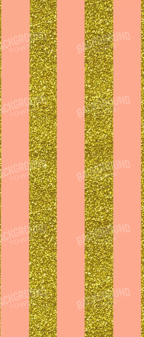 Stripes Coral Gold 5X12 Ultracloth For Westcott X-Drop ( 60 X 144 Inch ) Backdrop
