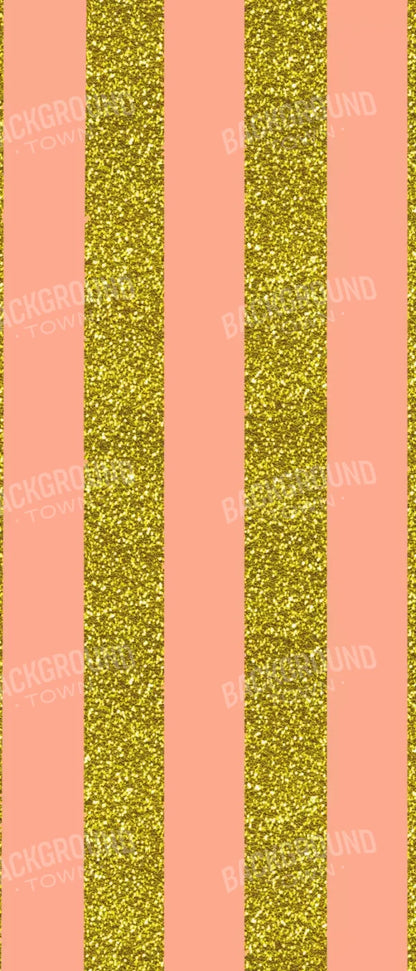 Stripes Coral Gold 5X12 Ultracloth For Westcott X-Drop ( 60 X 144 Inch ) Backdrop
