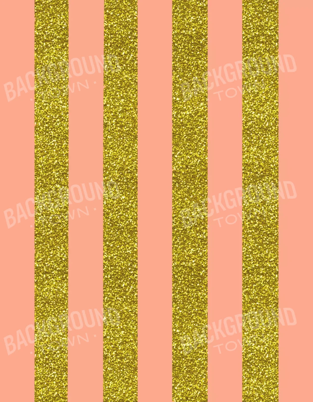 Stripes Coral Gold 6X8 Fleece ( 72 X 96 Inch ) Backdrop