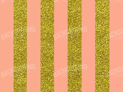 Stripes Coral Gold 7X5 Ultracloth ( 84 X 60 Inch ) Backdrop