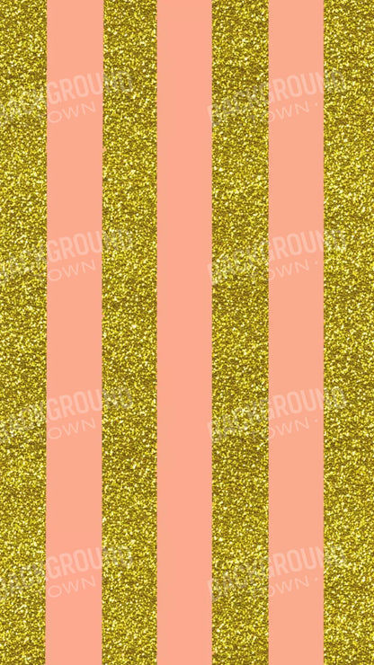 Stripes Coral Gold 8X14 Ultracloth ( 96 X 168 Inch ) Backdrop