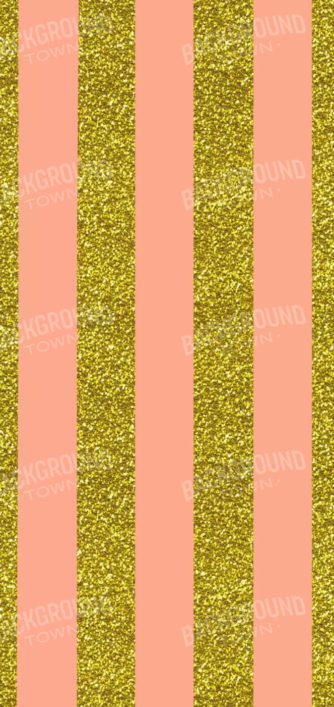 Stripes Coral Gold 8X16 Ultracloth ( 96 X 192 Inch ) Backdrop