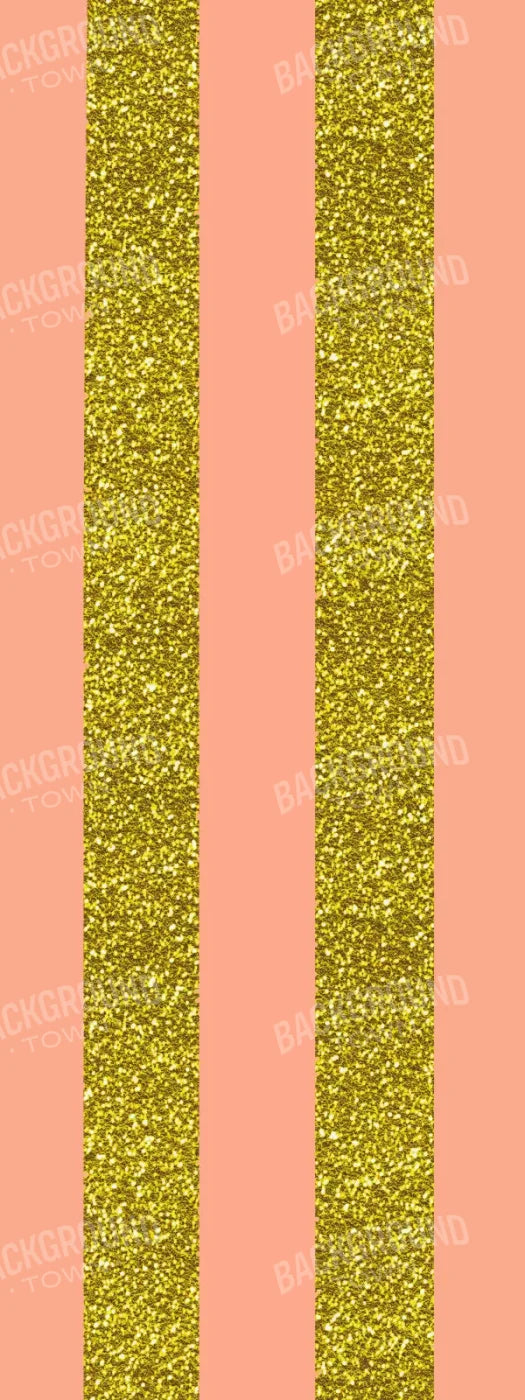 Stripes Coral Gold 8X20 Ultracloth ( 96 X 240 Inch ) Backdrop