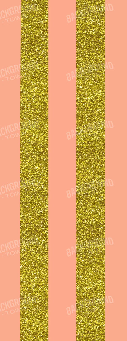 Stripes Coral Gold 8X20 Ultracloth ( 96 X 240 Inch ) Backdrop