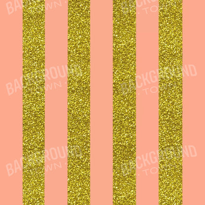 Stripes Coral Gold 8X8 Fleece ( 96 X Inch ) Backdrop