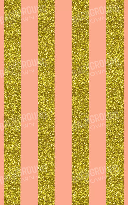 Stripes Coral Gold 9X14 Ultracloth ( 108 X 168 Inch ) Backdrop