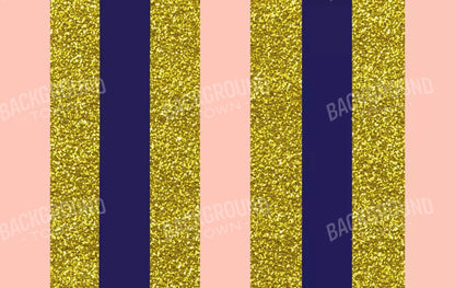 Stripes Coral Navy 16X10 Ultracloth ( 192 X 120 Inch ) Backdrop