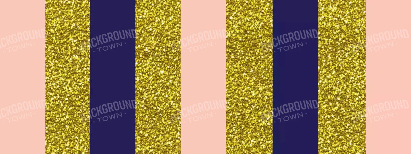 Stripes Coral Navy 20X8 Ultracloth ( 240 X 96 Inch ) Backdrop
