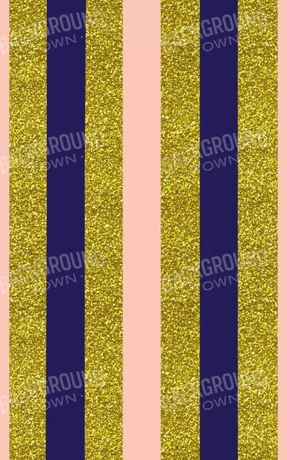 Stripes Coral Navy 9X14 Ultracloth ( 108 X 168 Inch ) Backdrop