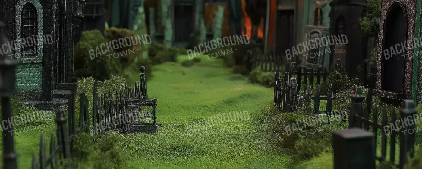 Stroll Through Halloween Village 20’x8’ UltraCloth (240 x 96 inch) Backdrop