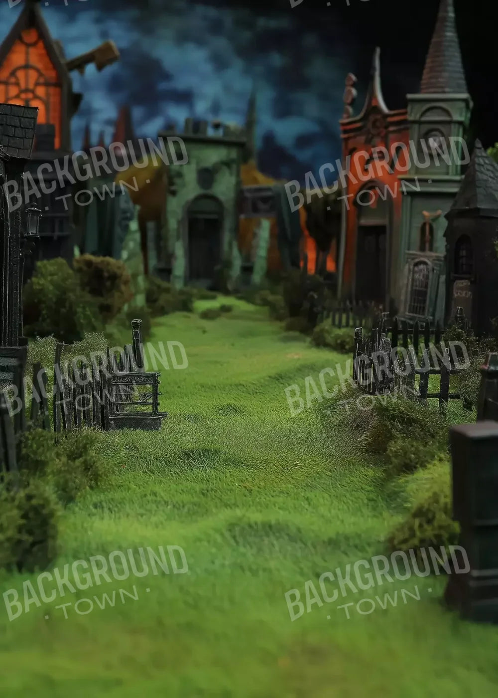 Stroll Through Halloween Village 5’x7’ UltraCloth (60 x 84 inch) Backdrop